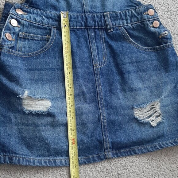 Dickies Women's Vintage Overall Denim Distressed Mini Dress Size S - Picture 9 of 12
